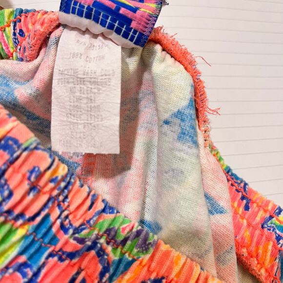 Vintage Hobie Floral Parachute Pants Orange Green Large - Picture 8 of 8